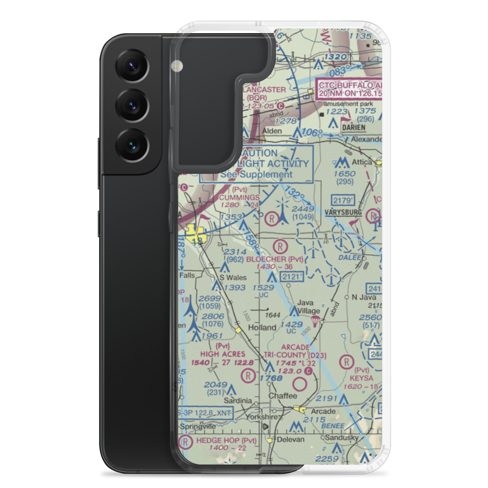 Bloecher Farm Airport (92NY) VFR Sectional Samsung Case Samsung Galaxy S22 Plus model shown