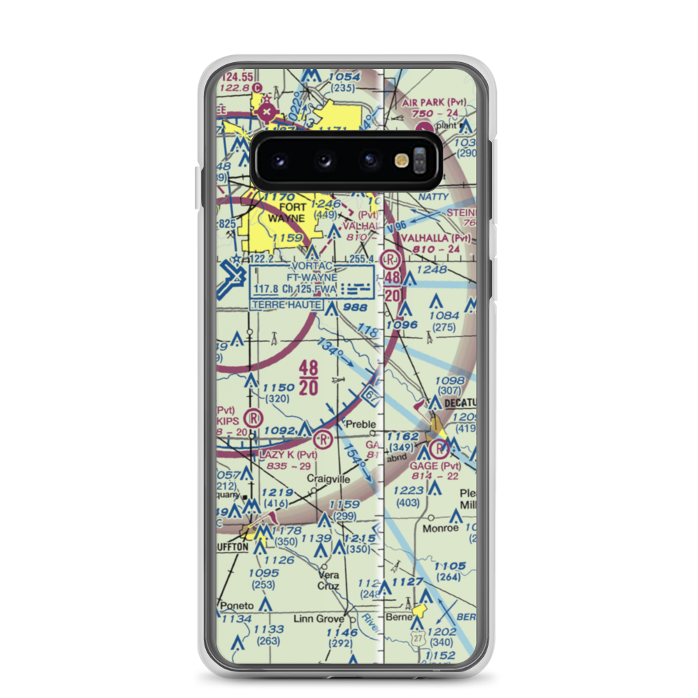 Blomenberg Airport (II85) VFR Sectional Samsung Case Samsung Galaxy S10 model shown