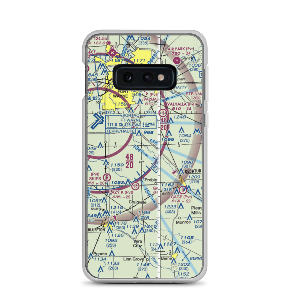 Blomenberg Airport (II85) VFR Sectional Samsung Case Samsung Galaxy S10e model shown