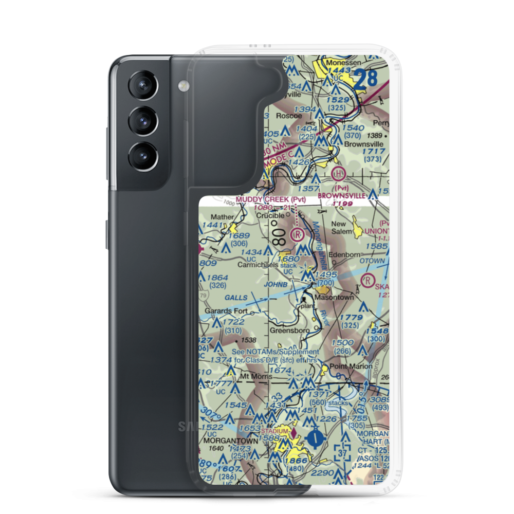 Blomster Field Farm Airport (5PA0) VFR Sectional Samsung Case Samsung Galaxy S21 model shown