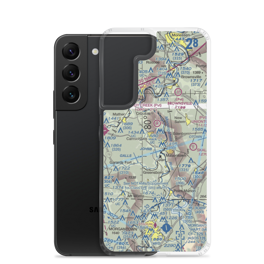 Blomster Field Farm Airport (5PA0) VFR Sectional Samsung Case Samsung Galaxy S22 model shown
