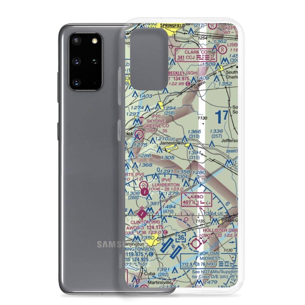 Bloom Airport (14I) VFR Sectional Samsung Case Samsung Galaxy S20 Plus model shown