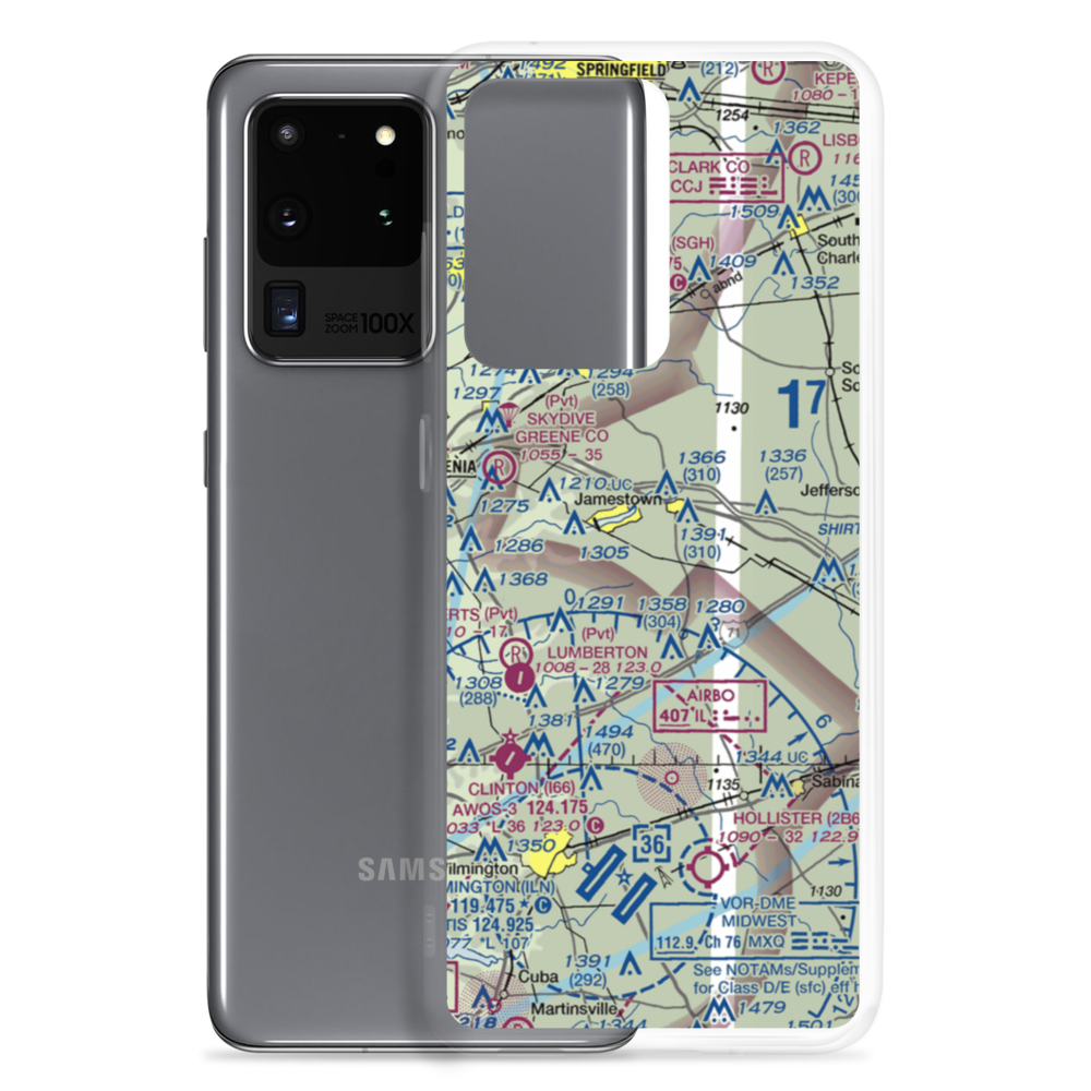 Bloom Airport (14I) VFR Sectional Samsung Case Samsung Galaxy S20 Ultra model shown