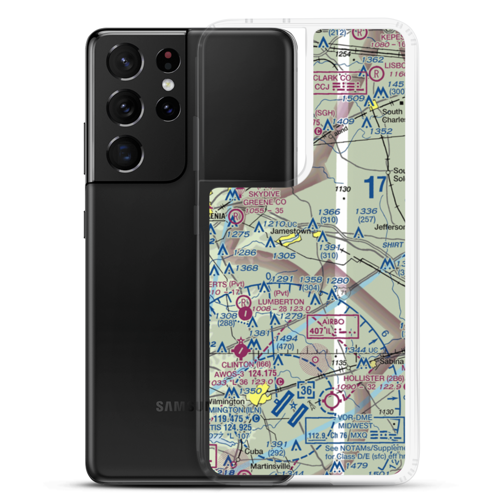 Bloom Airport (14I) VFR Sectional Samsung Case Samsung Galaxy S21 Ultra model shown