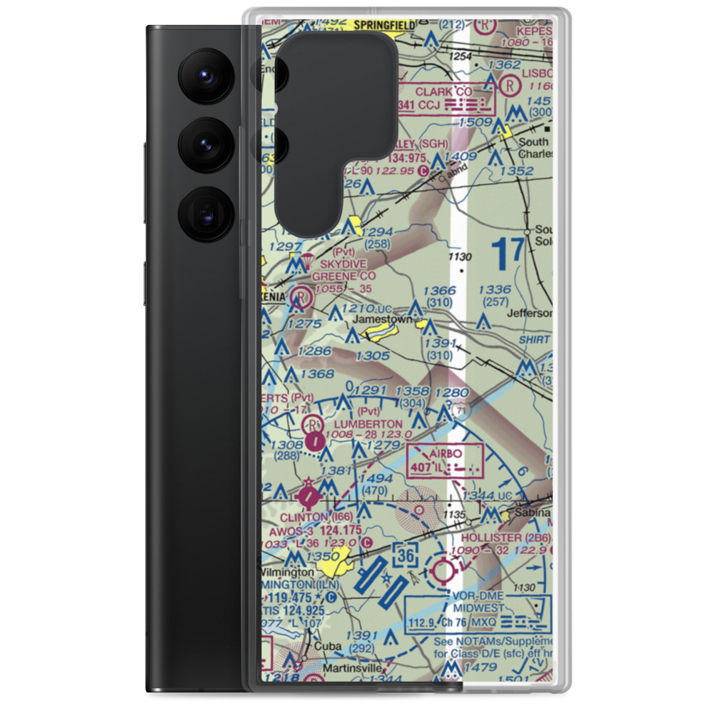 Bloom Airport (14I) VFR Sectional Samsung Case Samsung Galaxy S22 Ultra model shown
