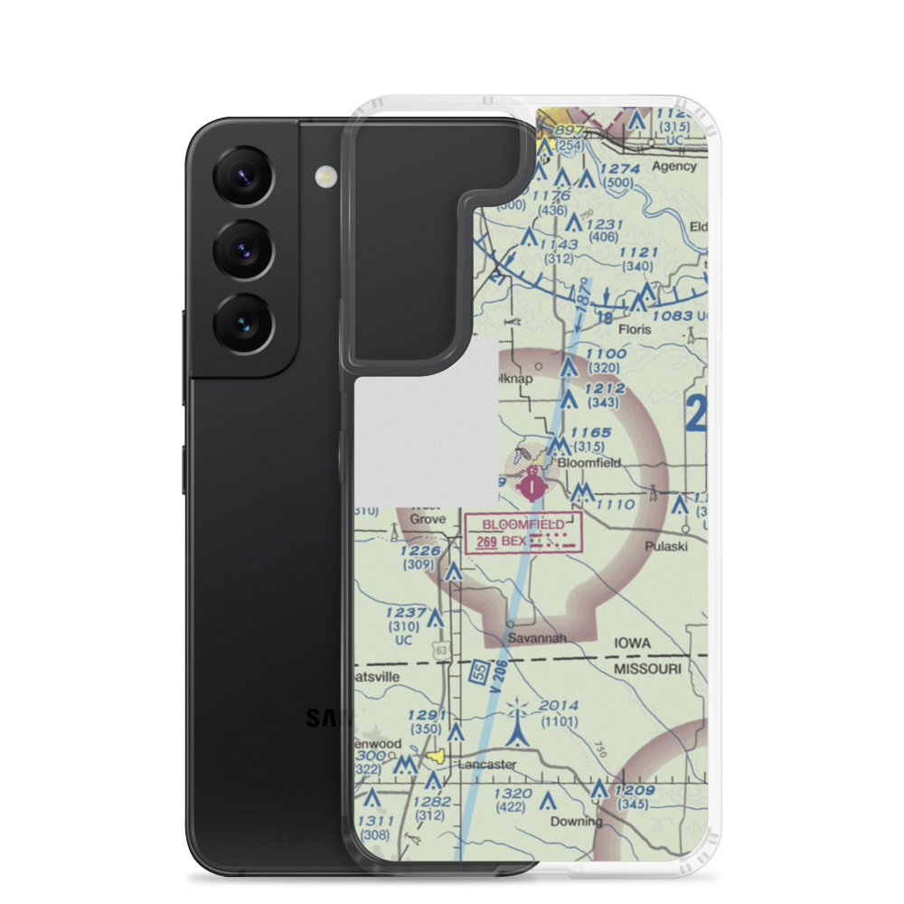 Bloomfield Municipal Airport (4K6) VFR Sectional Samsung Case Samsung Galaxy S22 model shown