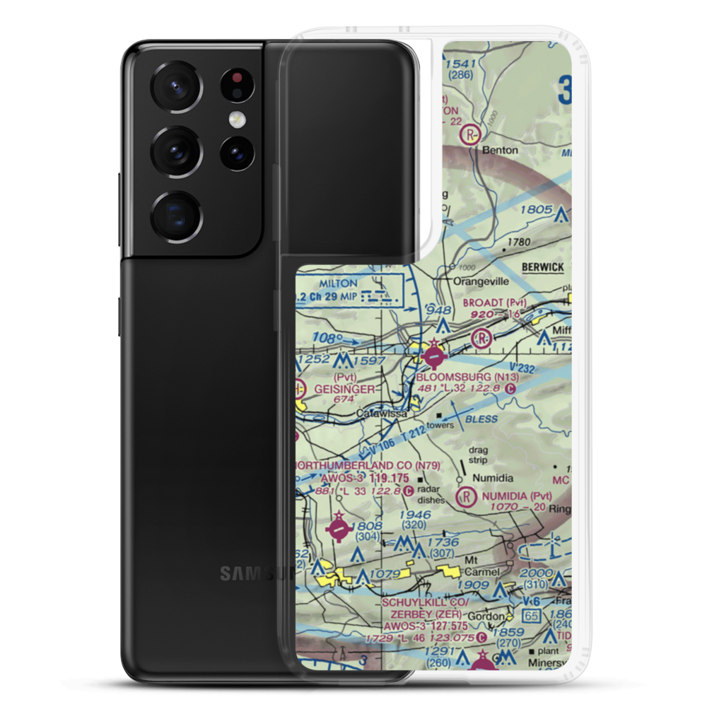 Bloomsburg Municipal Airport (N13) VFR Sectional Samsung Case Samsung Galaxy S21 Ultra model shown