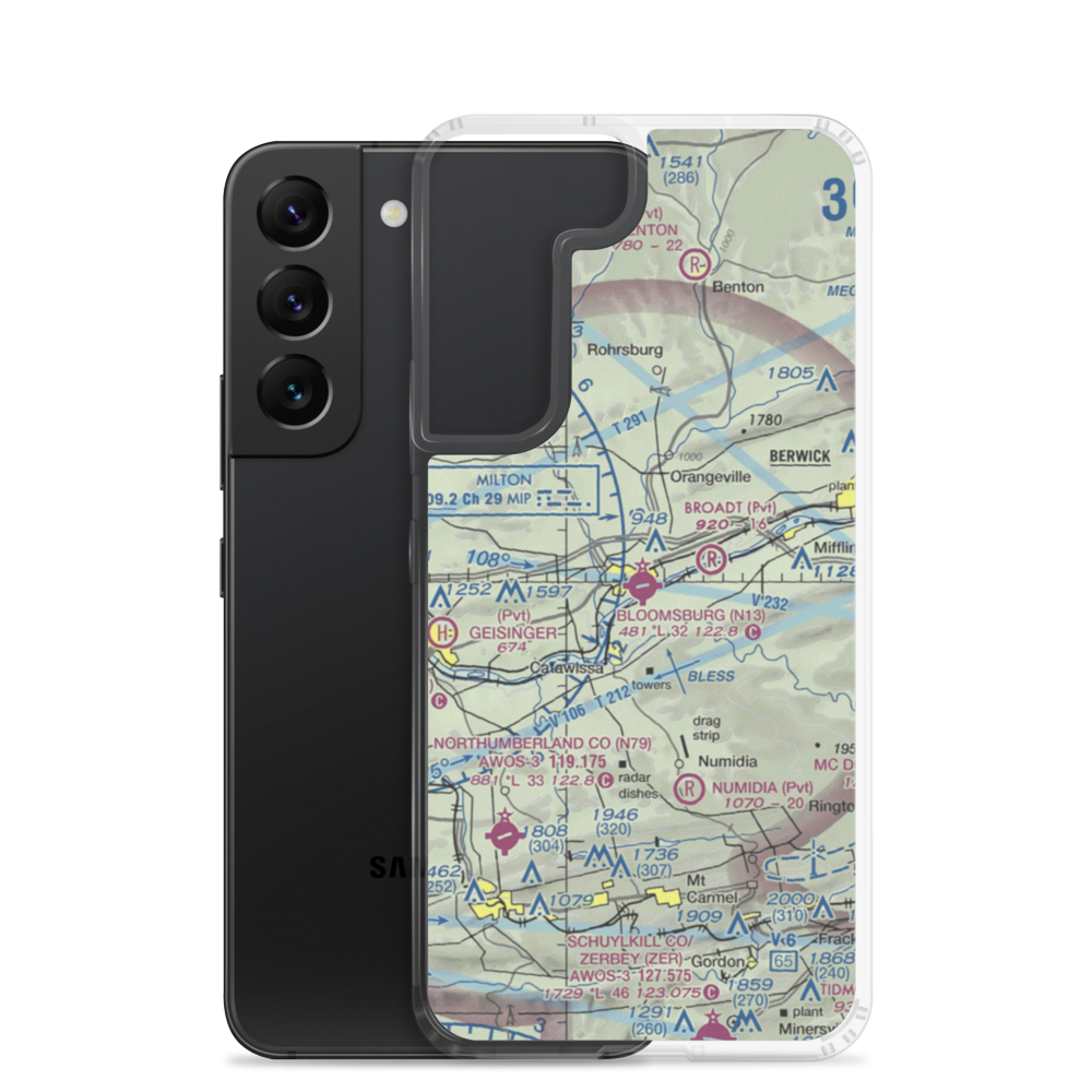Bloomsburg Municipal Airport (N13) VFR Sectional Samsung Case Samsung Galaxy S22 model shown