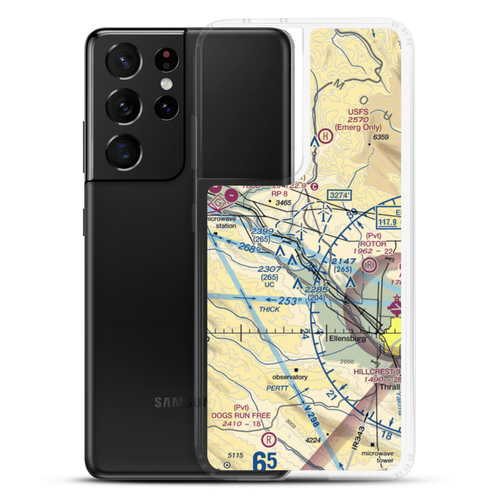 Blowout Bench Airport (74WT) VFR Sectional Samsung Case Samsung Galaxy S21 Ultra model shown