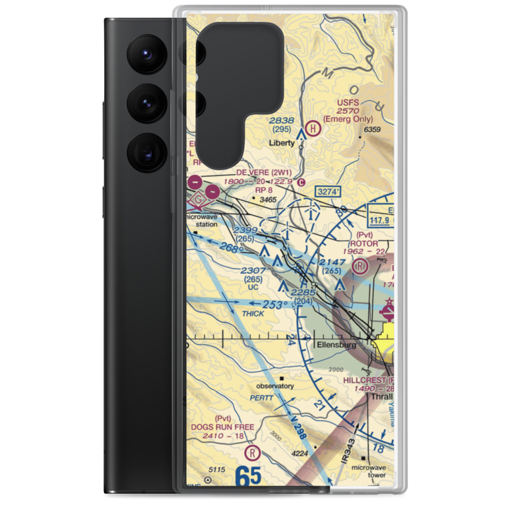 Blowout Bench Airport (74WT) VFR Sectional Samsung Case Samsung Galaxy S22 Ultra model shown