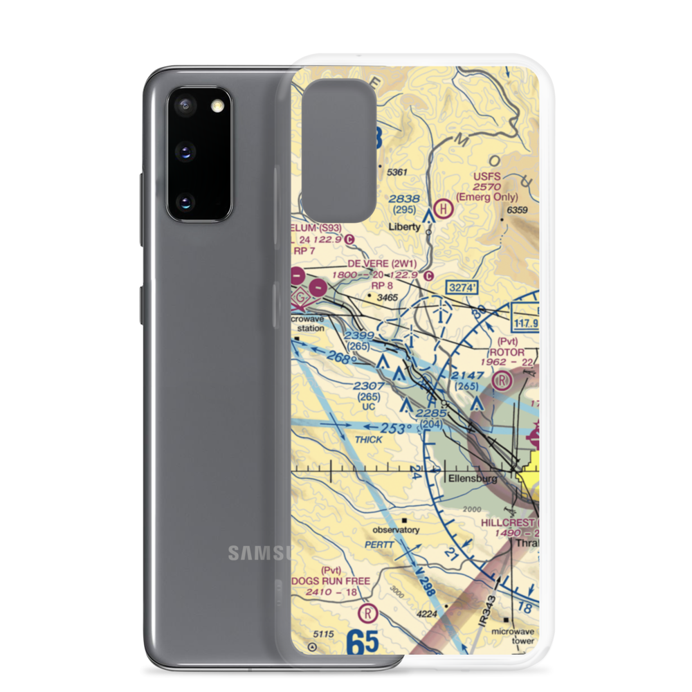 Blowout Bench Airport (74WT) VFR Sectional Samsung Case Samsung Galaxy S20 model shown