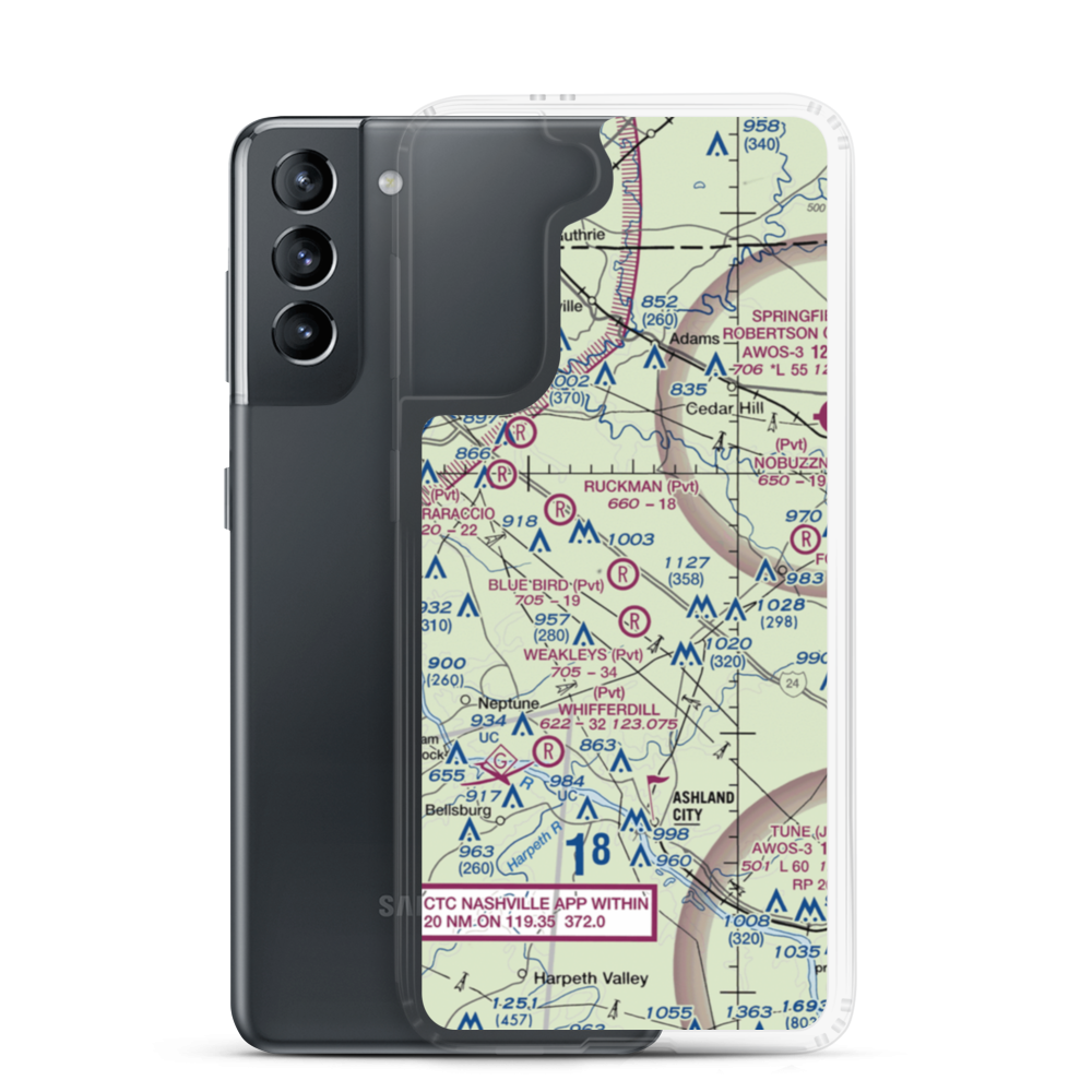 Blue Bird Field (7TN0) VFR Sectional Samsung Case Samsung Galaxy S21 model shown