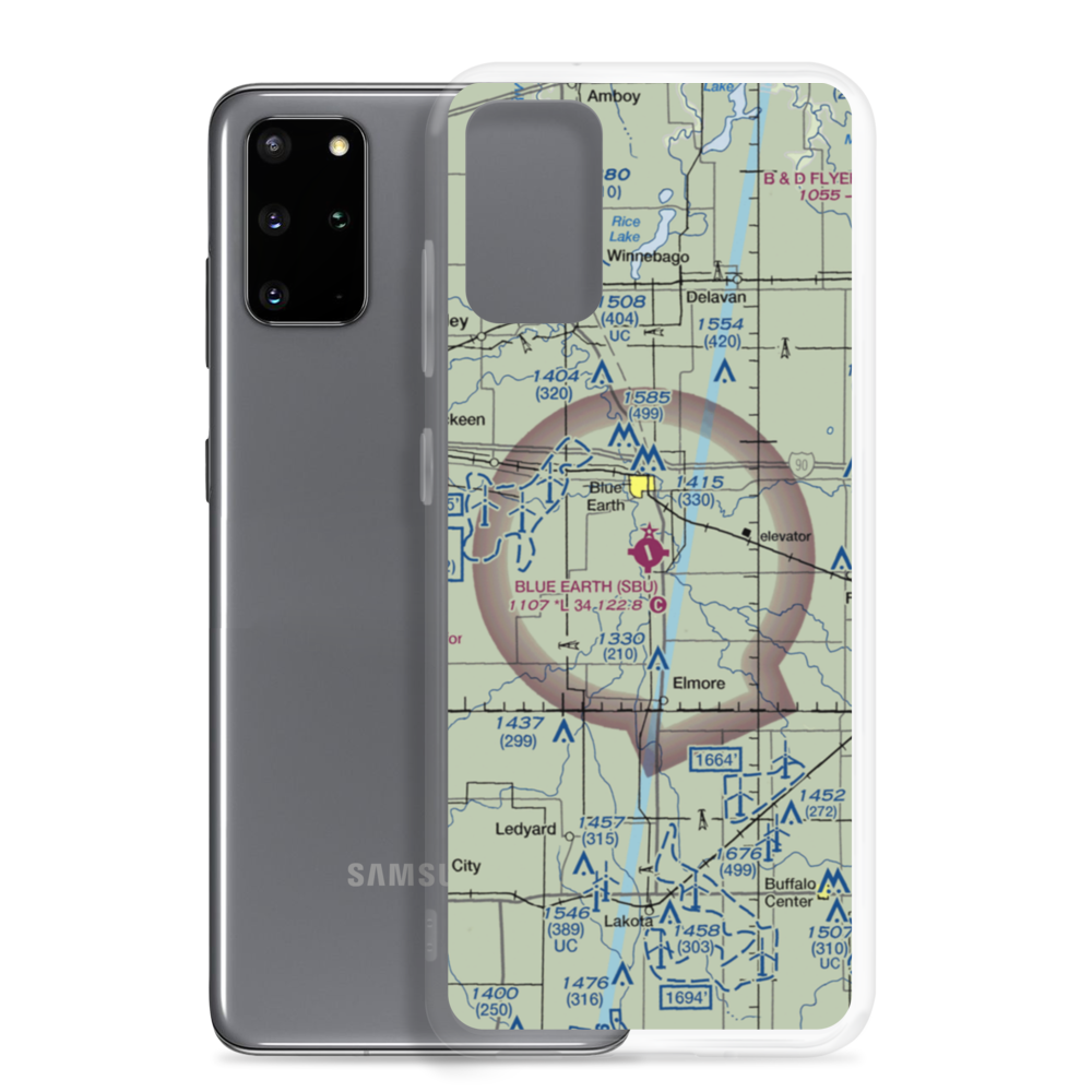 Blue Earth Municipal Airport (SBU) VFR Sectional Samsung Case Samsung Galaxy S20 Plus model shown