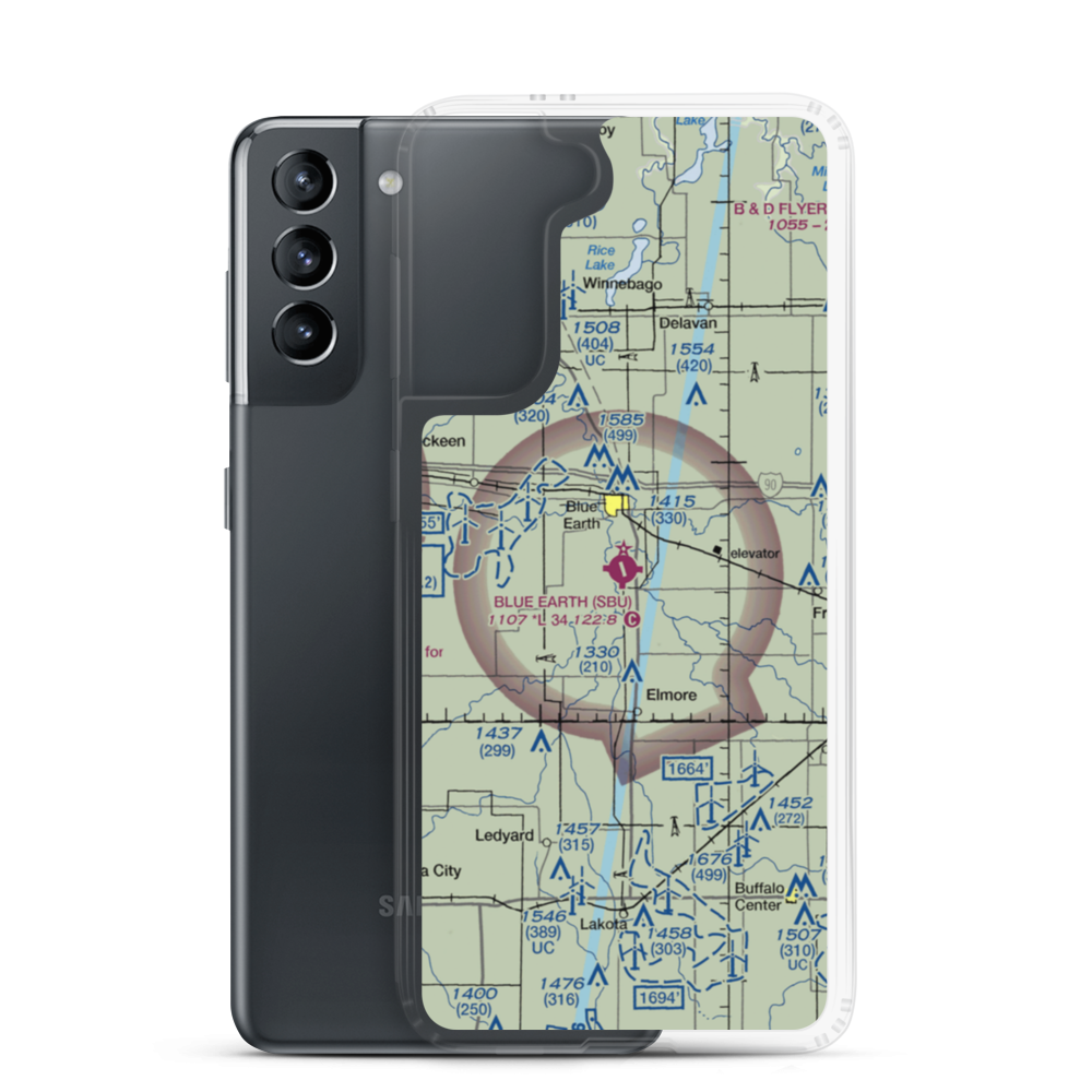 Blue Earth Municipal Airport (SBU) VFR Sectional Samsung Case Samsung Galaxy S21 model shown