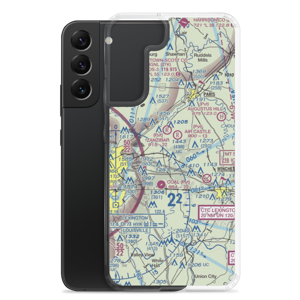 Blue Grass Station Army Heliport (LSD) VFR Sectional Samsung Case Samsung Galaxy S22 Plus model shown