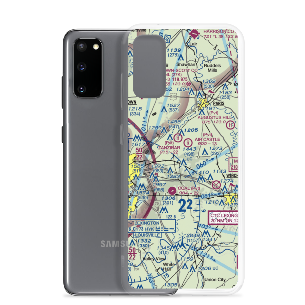 Blue Grass Station Army Heliport (LSD) VFR Sectional Samsung Case Samsung Galaxy S20 model shown