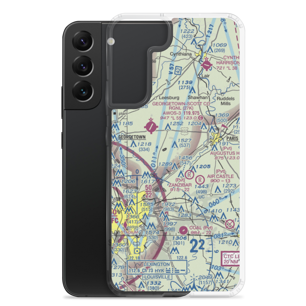 Blue Haven Farm Airport (14KY) VFR Sectional Samsung Case Samsung Galaxy S22 Plus model shown