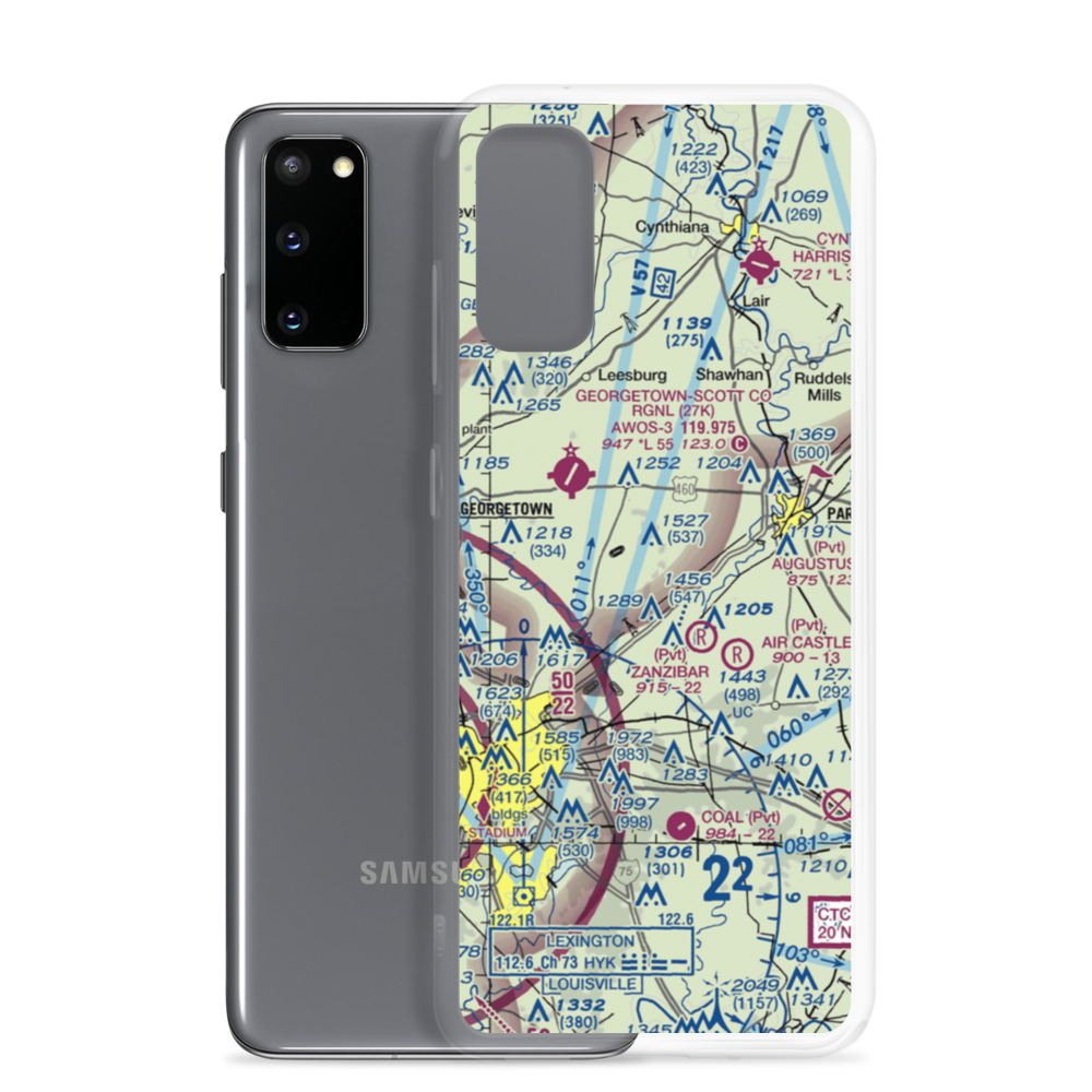 Blue Haven Farm Airport (14KY) VFR Sectional Samsung Case Samsung Galaxy S20 model shown