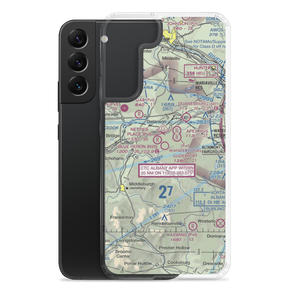Blue Heron Airport (N25) VFR Sectional Samsung Case Samsung Galaxy S22 Plus model shown