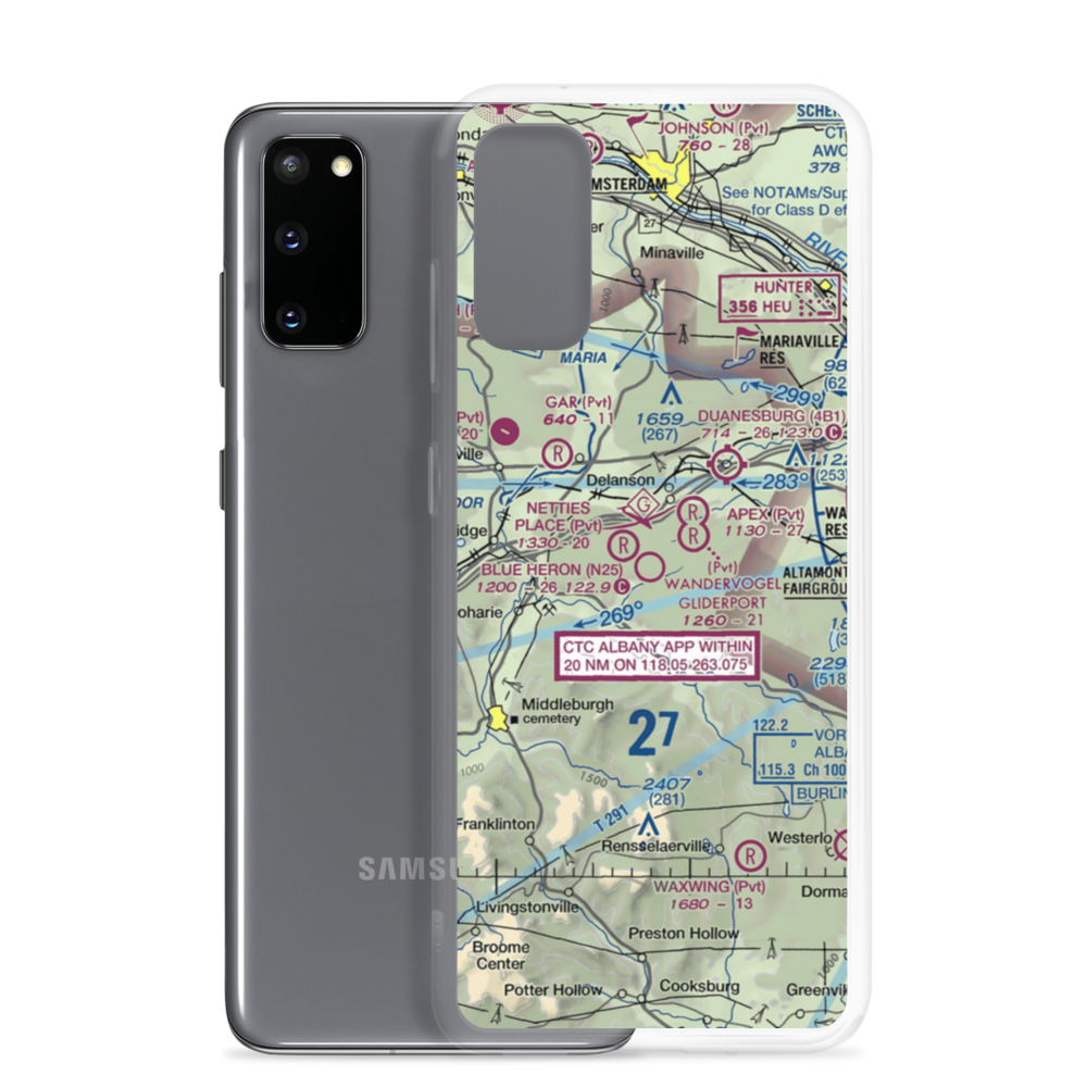 Blue Heron Airport (N25) VFR Sectional Samsung Case Samsung Galaxy S20 model shown