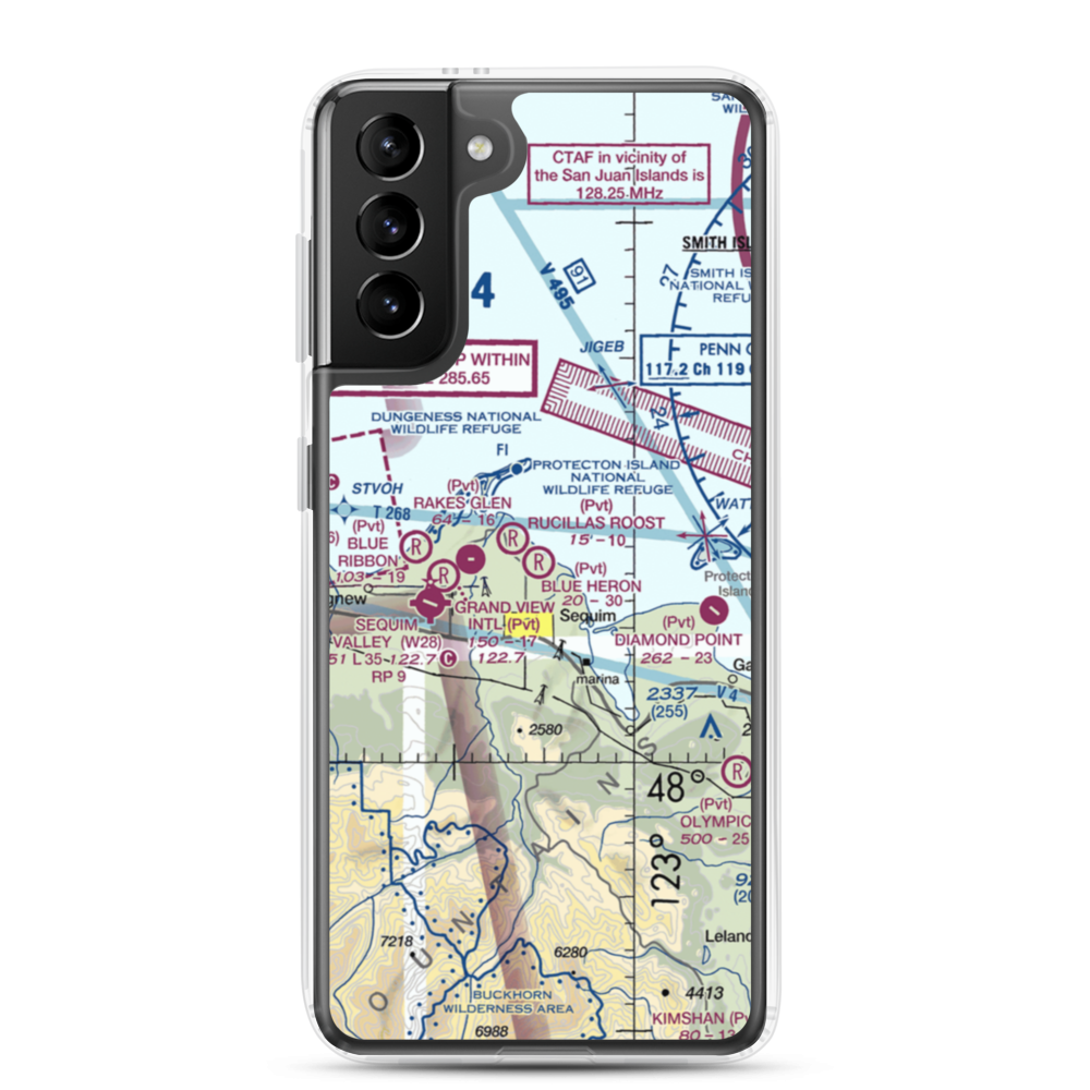 Blue Heron Field (WN49) VFR Sectional Samsung Case Samsung Galaxy S21 Plus model shown