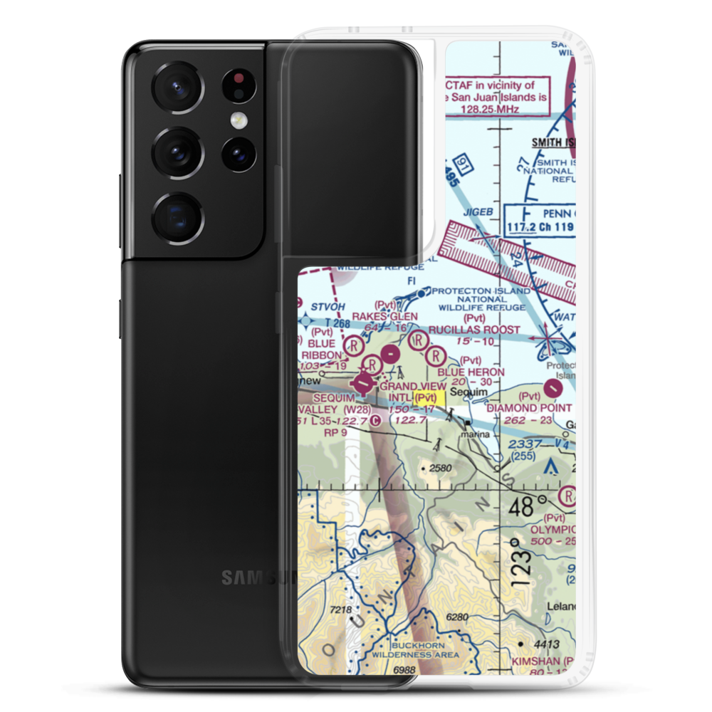Blue Heron Field (WN49) VFR Sectional Samsung Case Samsung Galaxy S21 Ultra model shown