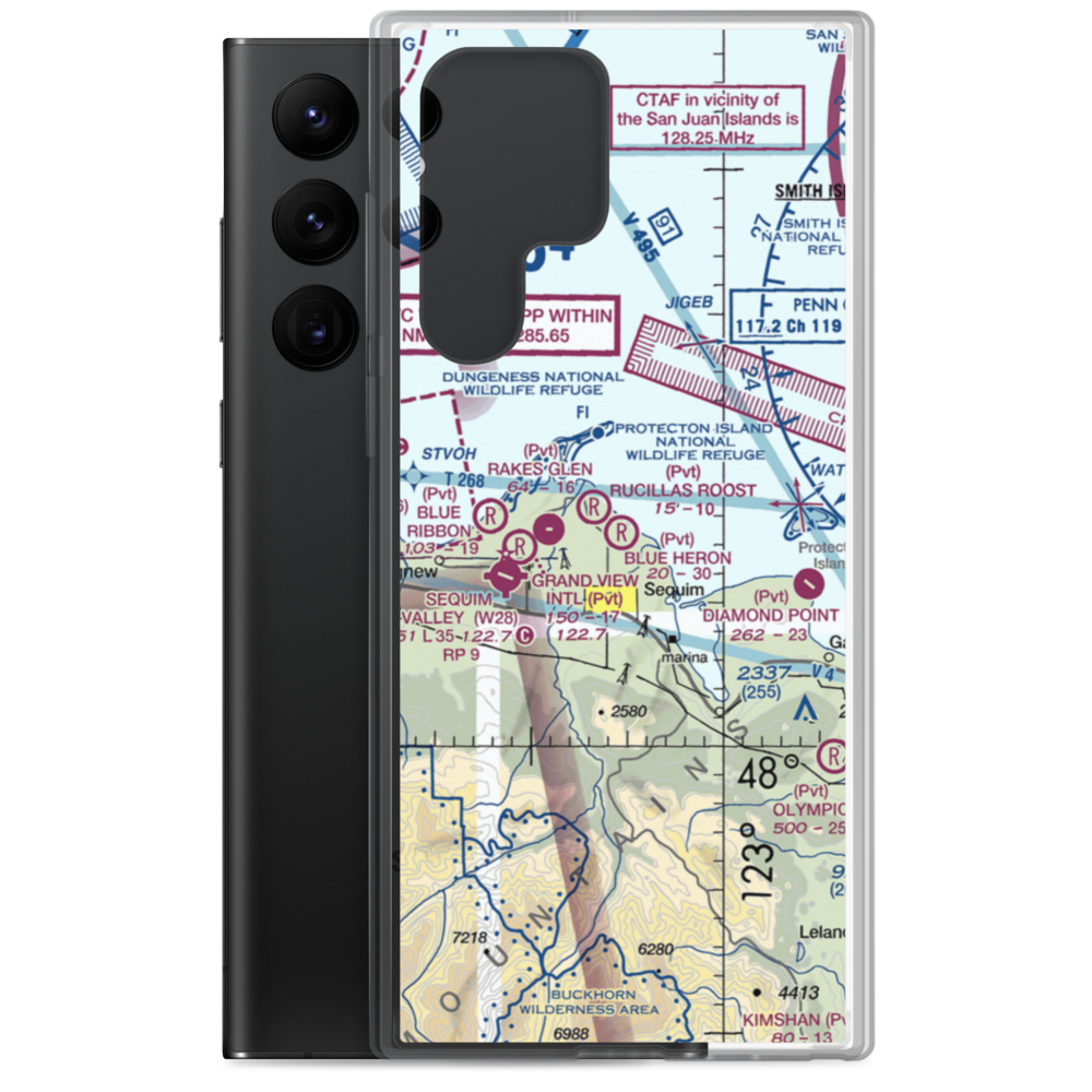 Blue Heron Field (WN49) VFR Sectional Samsung Case Samsung Galaxy S22 Ultra model shown