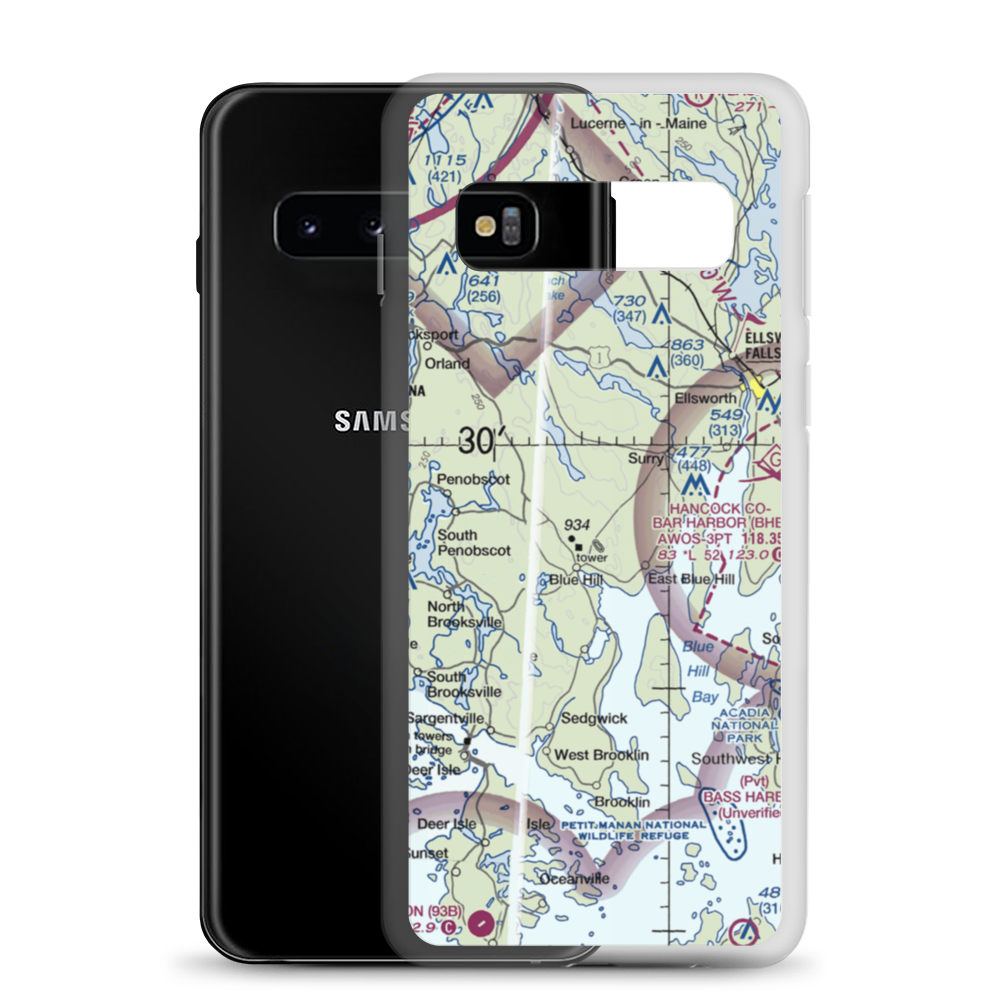 Blue Hill Airport (07B) VFR Sectional Samsung Case Samsung Galaxy S10 model shown