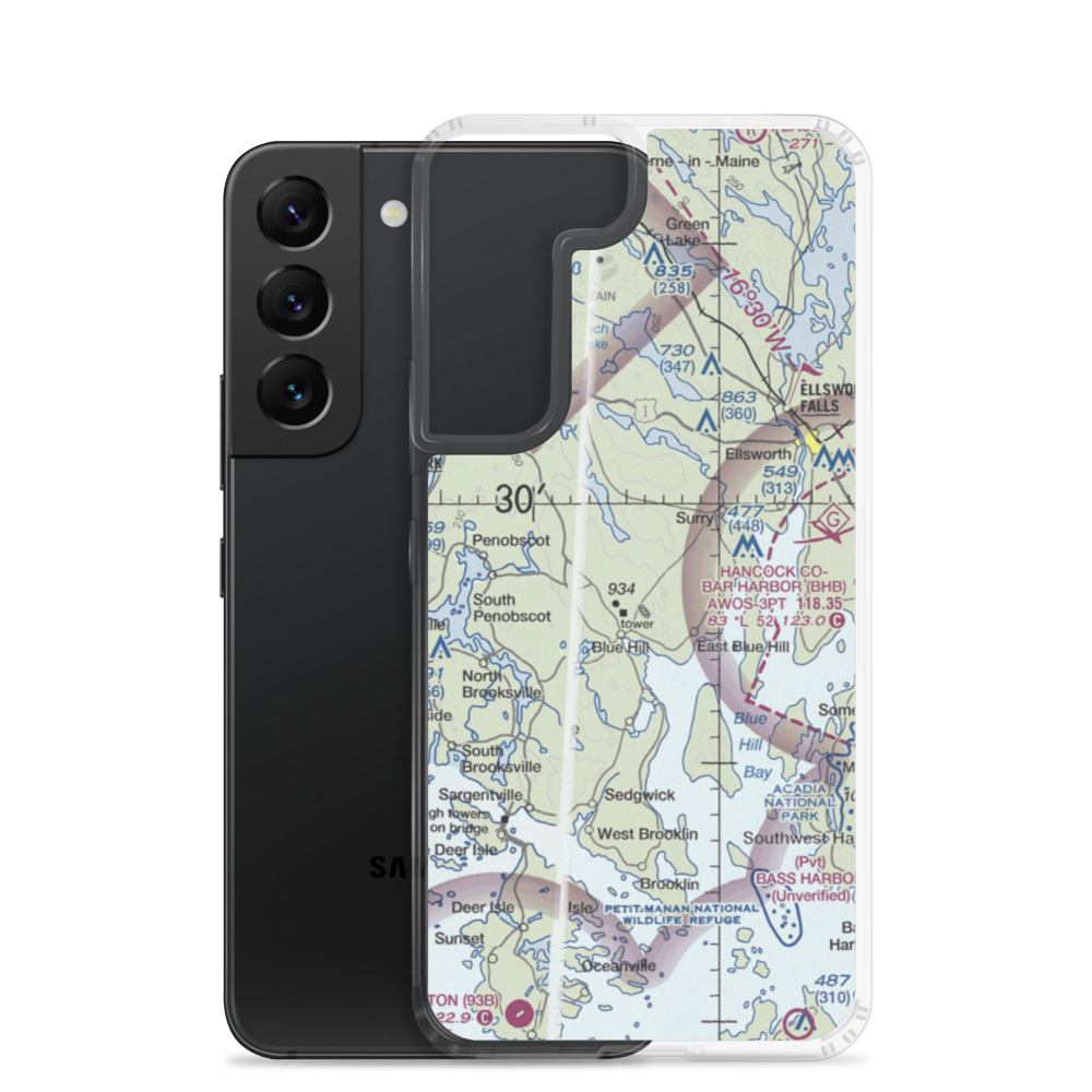 Blue Hill Airport (07B) VFR Sectional Samsung Case Samsung Galaxy S22 model shown