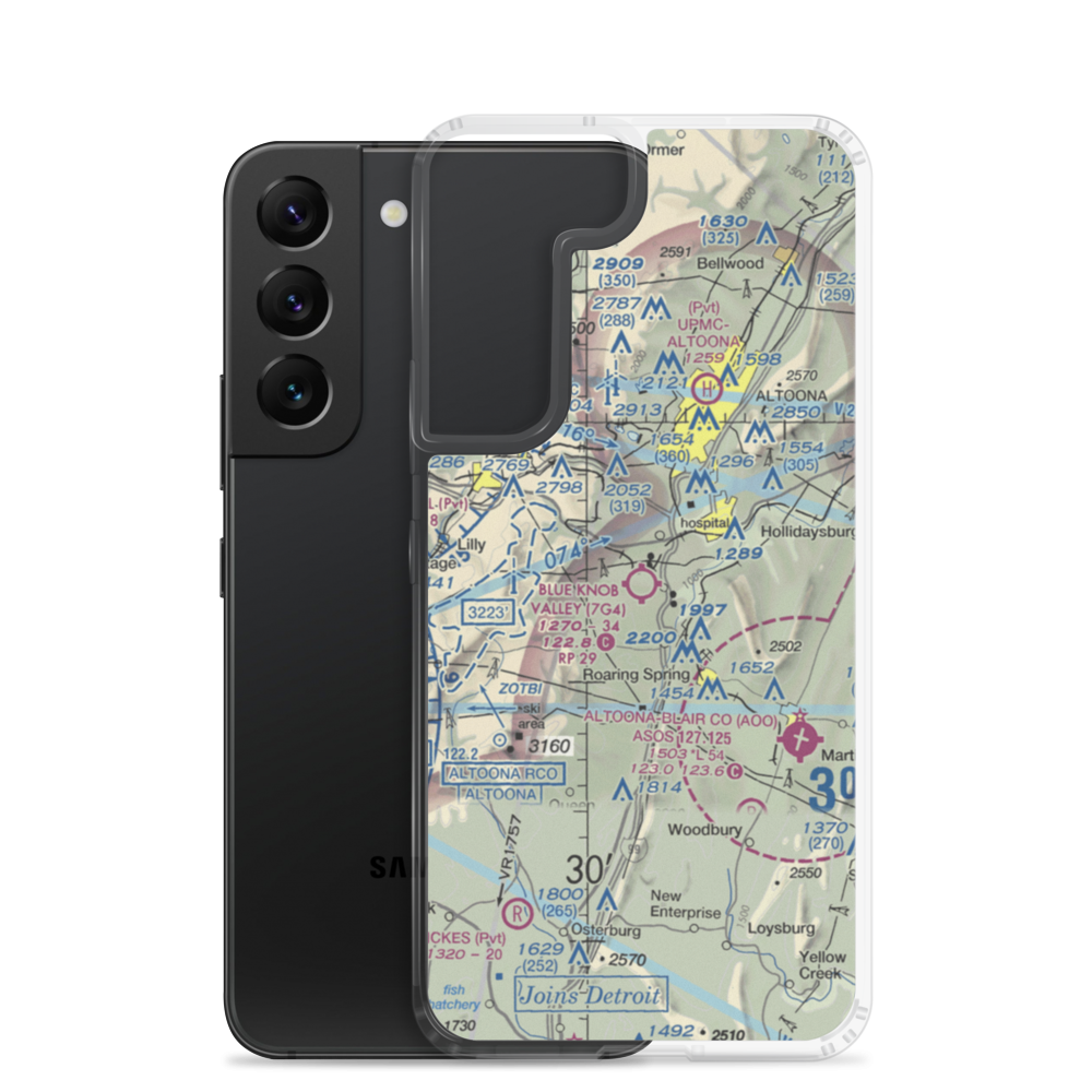 Blue Knob Valley Airport (7G4) VFR Sectional Samsung Case Samsung Galaxy S22 model shown