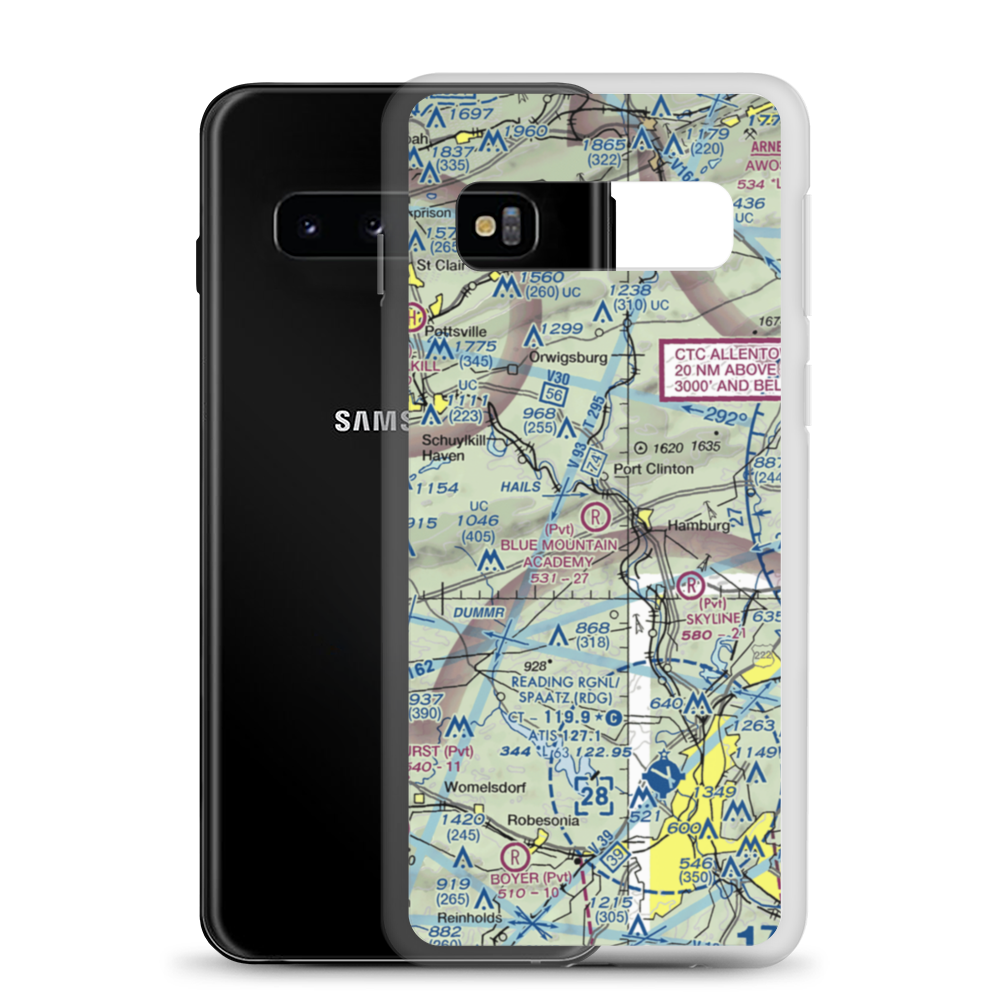 Blue Mountain Academy (Private) Airport (PA92) VFR Sectional Samsung Case Samsung Galaxy S10 model shown