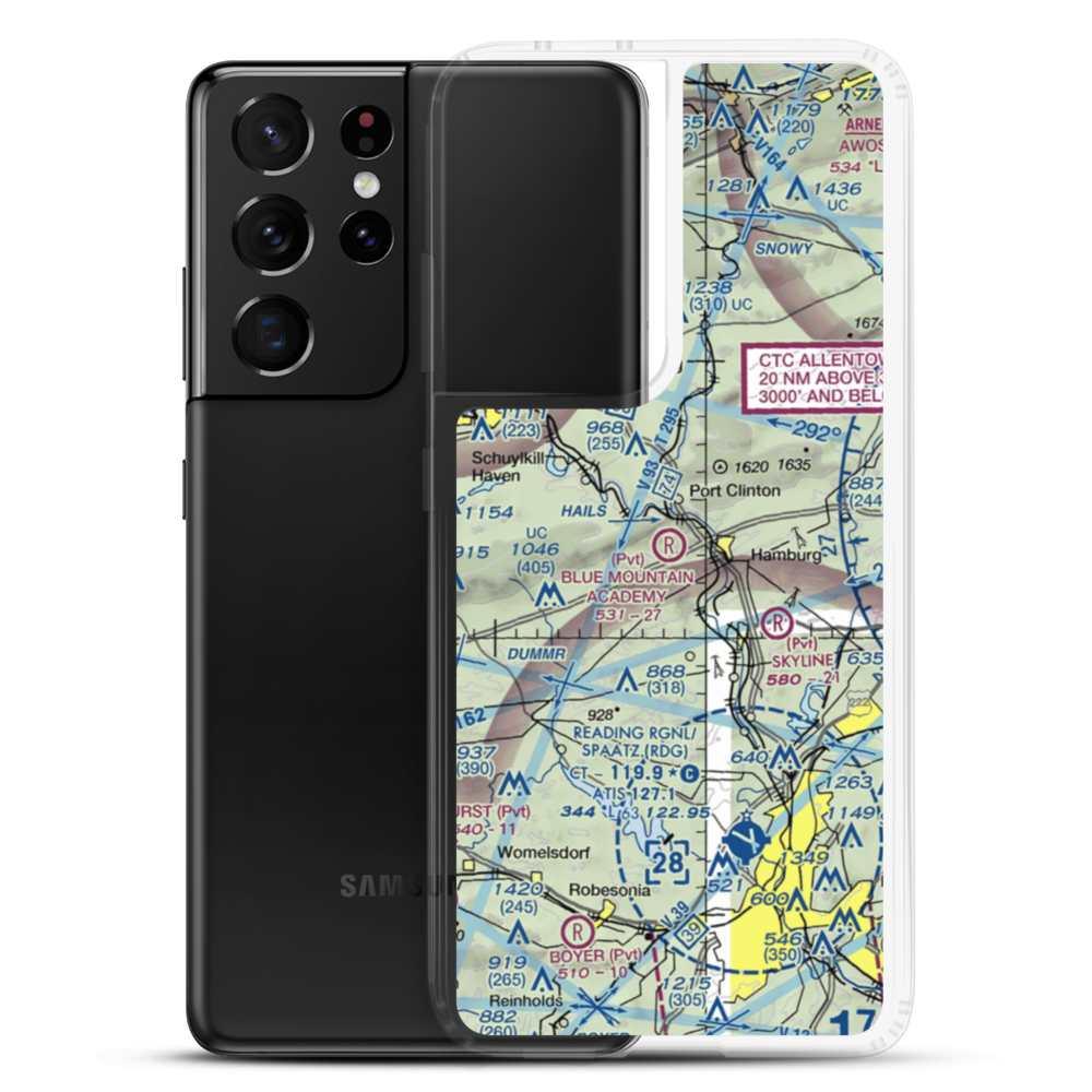 Blue Mountain Academy (Private) Airport (PA92) VFR Sectional Samsung Case Samsung Galaxy S21 Ultra model shown
