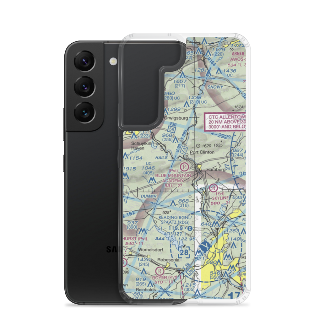 Blue Mountain Academy (Private) Airport (PA92) VFR Sectional Samsung Case Samsung Galaxy S22 model shown