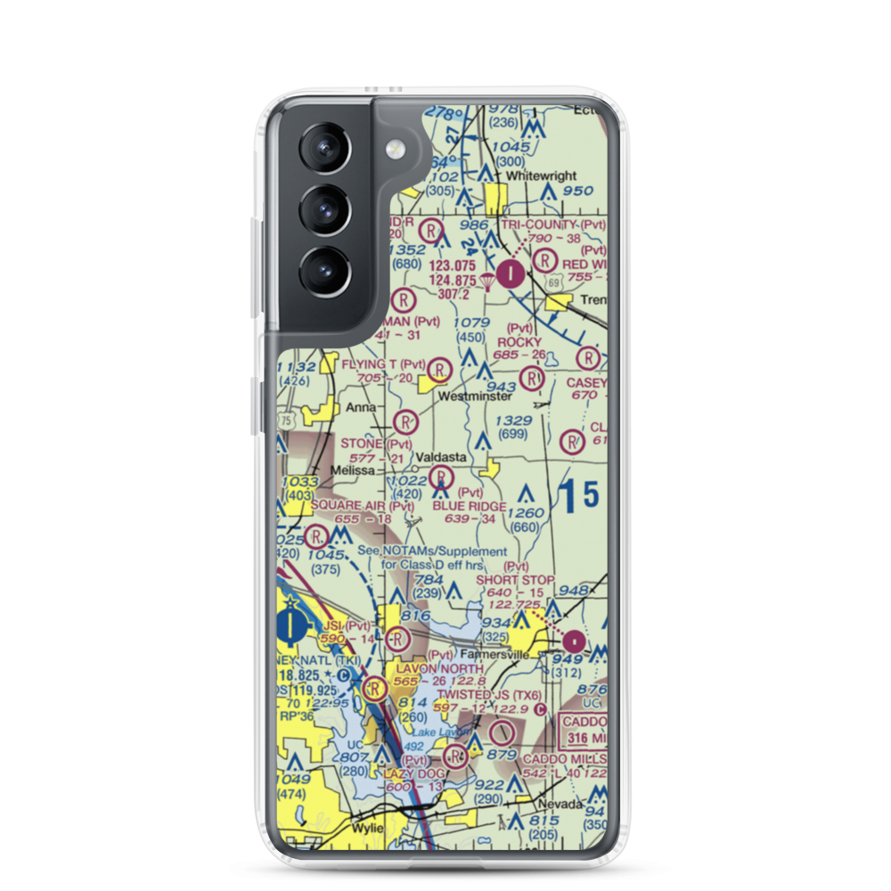 Blue Ridge Airport (99XS) VFR Sectional Samsung Case Samsung Galaxy S21 model shown