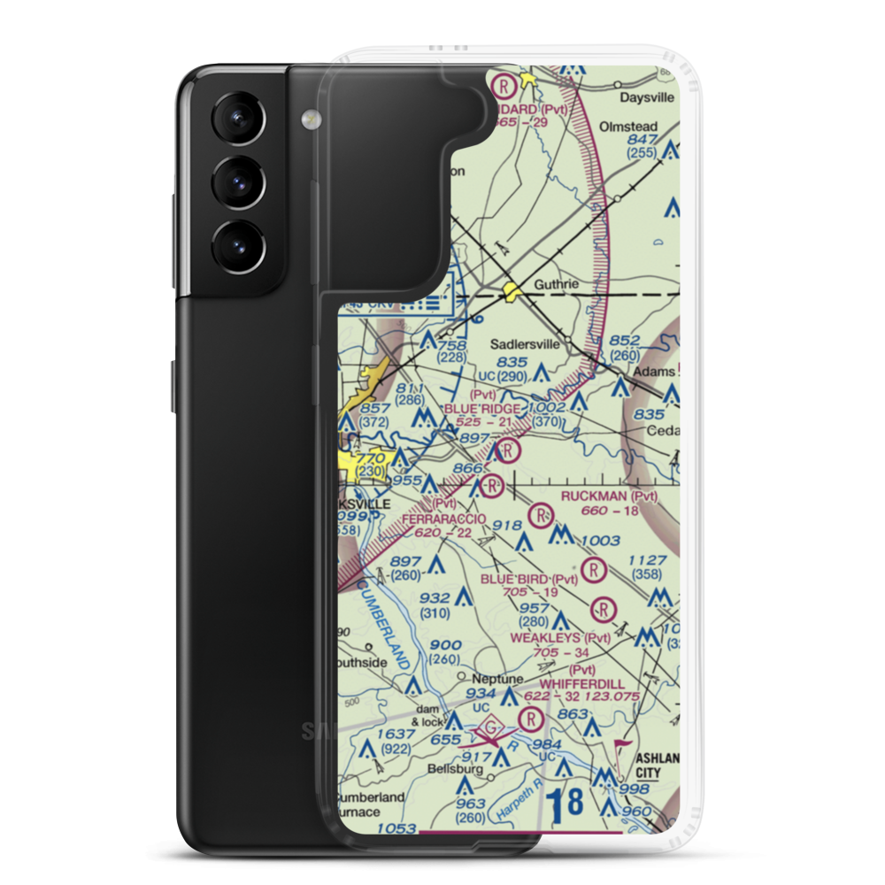 Blue Ridge Field (95TN) VFR Sectional Samsung Case Samsung Galaxy S21 Plus model shown
