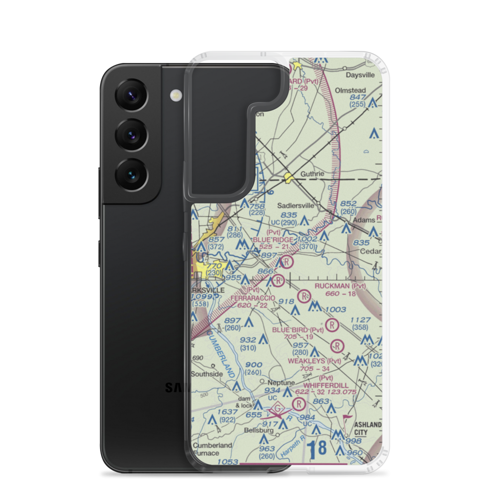 Blue Ridge Field (95TN) VFR Sectional Samsung Case Samsung Galaxy S22 model shown