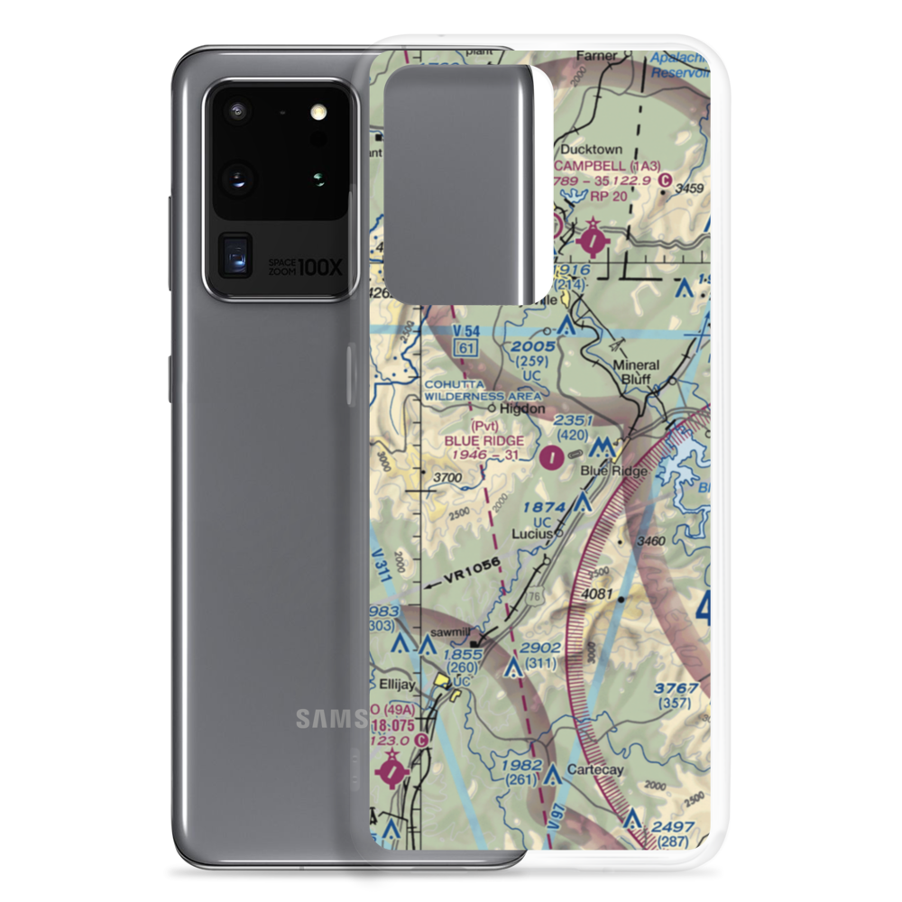 Blue Ridge Skyport Airport (57GA) VFR Sectional Samsung Case Samsung Galaxy S20 Ultra model shown