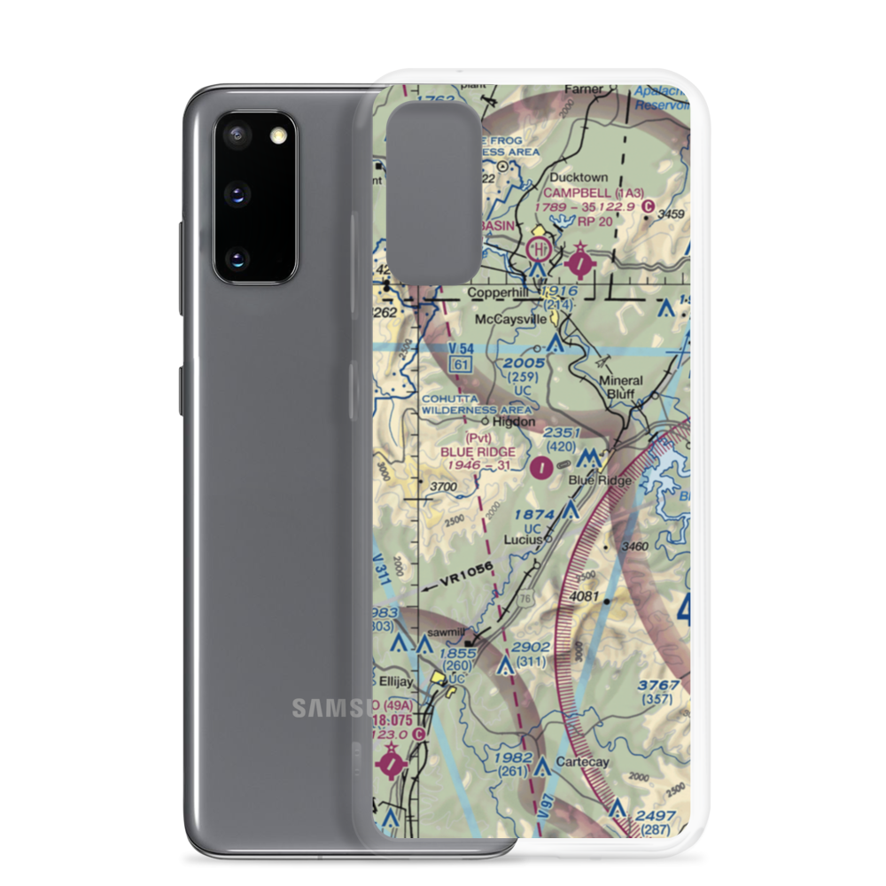 Blue Ridge Skyport Airport (57GA) VFR Sectional Samsung Case Samsung Galaxy S20 model shown