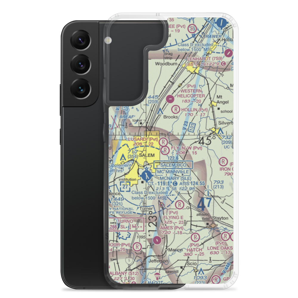 Blue Skies Farm Airport (OR87) VFR Sectional Samsung Case Samsung Galaxy S22 Plus model shown