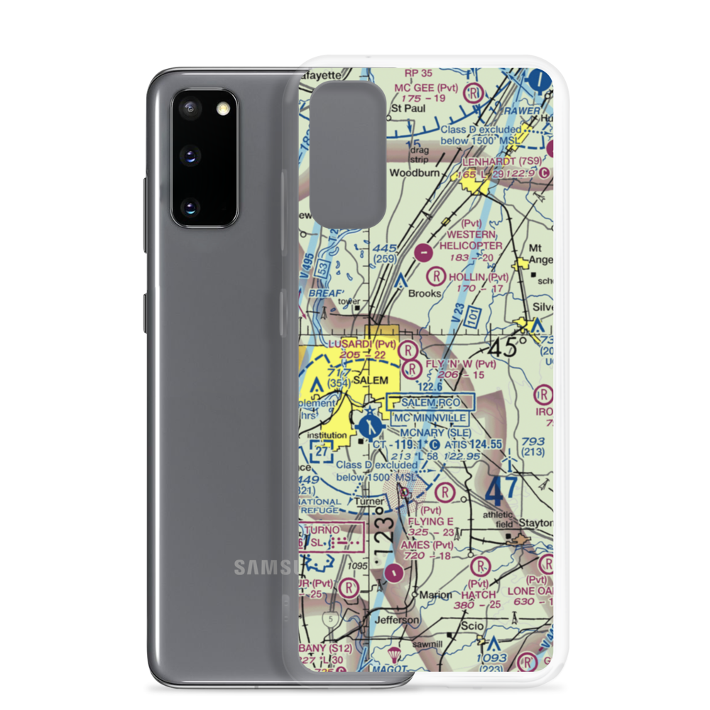 Blue Skies Farm Airport (OR87) VFR Sectional Samsung Case Samsung Galaxy S20 model shown