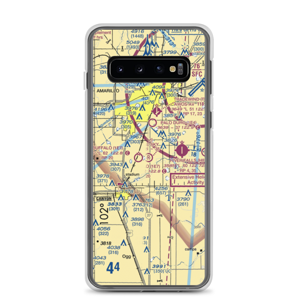 Blue Sky Airfield (2TX0) VFR Sectional Samsung Case Samsung Galaxy S10 model shown