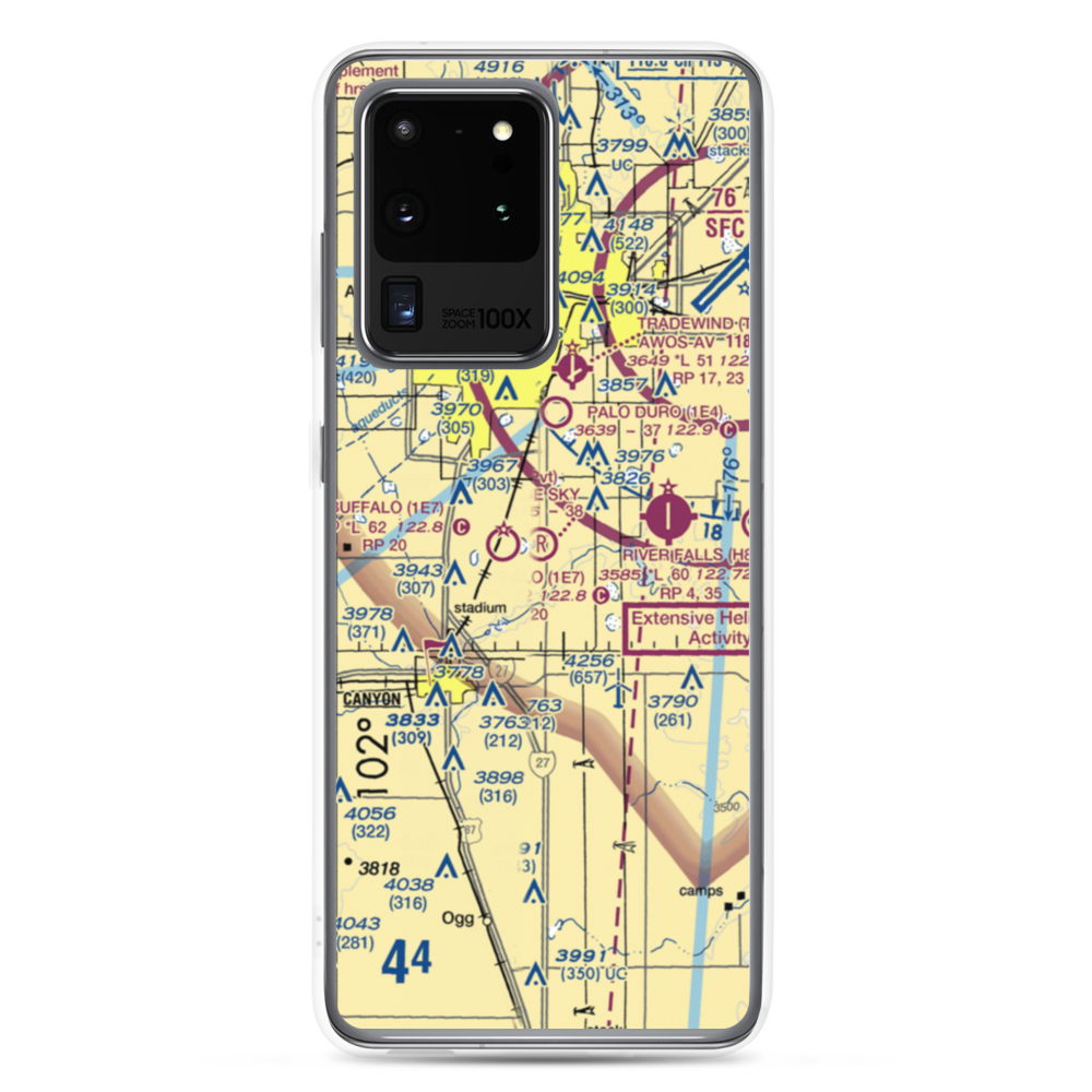 Blue Sky Airfield (2TX0) VFR Sectional Samsung Case Samsung Galaxy S20 Ultra model shown