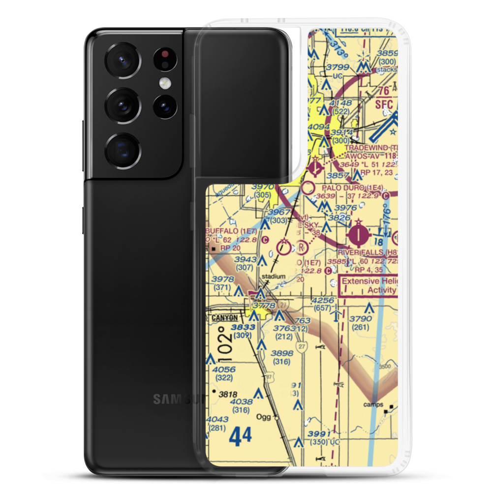 Blue Sky Airfield (2TX0) VFR Sectional Samsung Case Samsung Galaxy S21 Ultra model shown