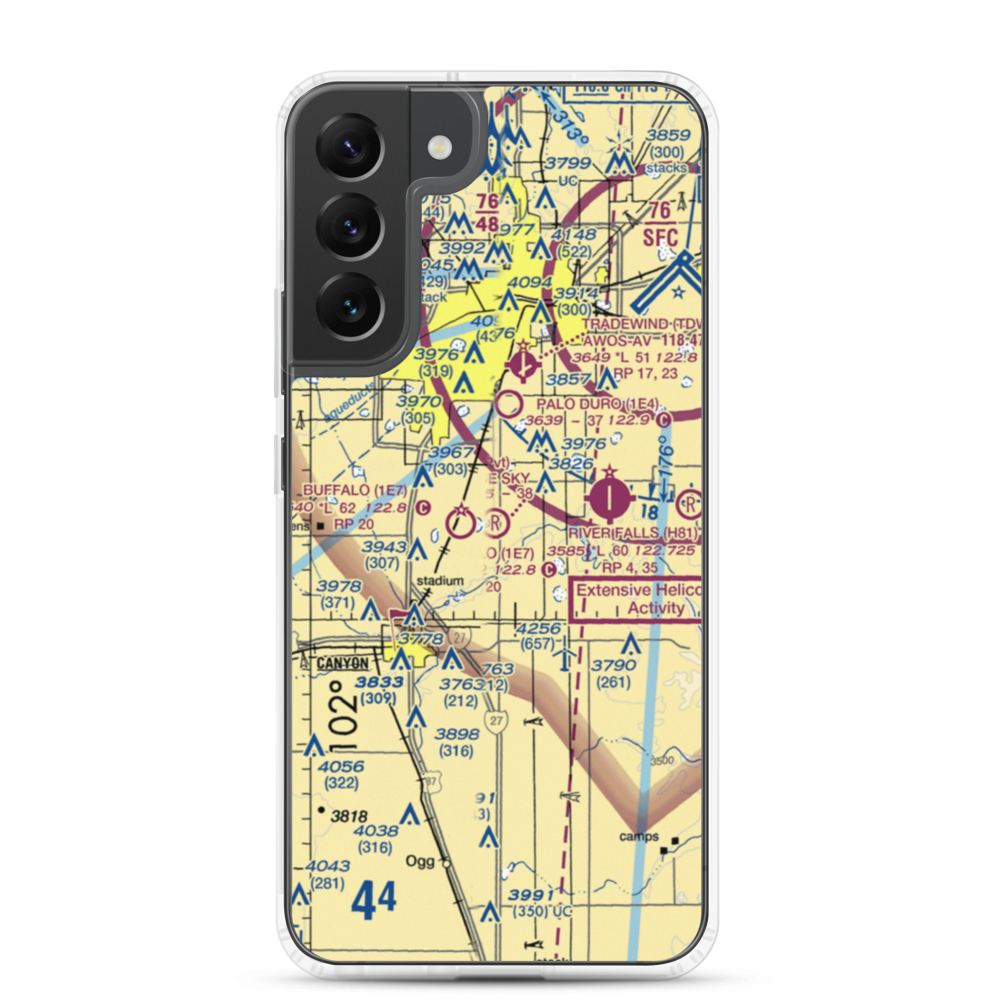 Blue Sky Airfield (2TX0) VFR Sectional Samsung Case Samsung Galaxy S22 Plus model shown