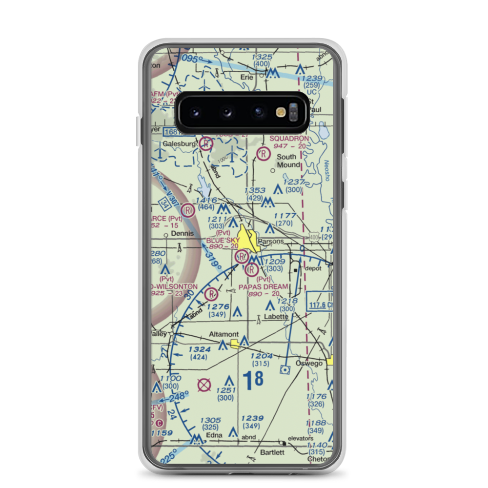 Blue Sky Airport (8KS5) VFR Sectional Samsung Case Samsung Galaxy S10 model shown