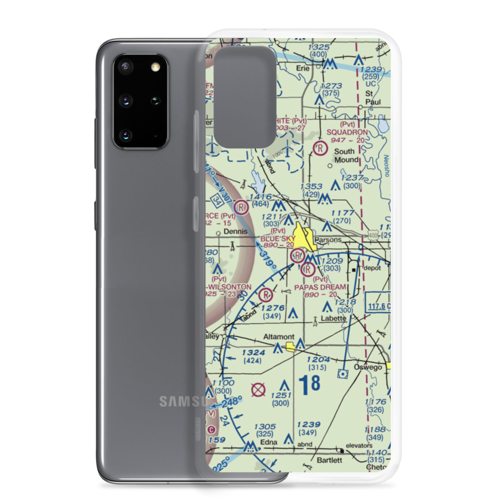 Blue Sky Airport (8KS5) VFR Sectional Samsung Case Samsung Galaxy S20 Plus model shown