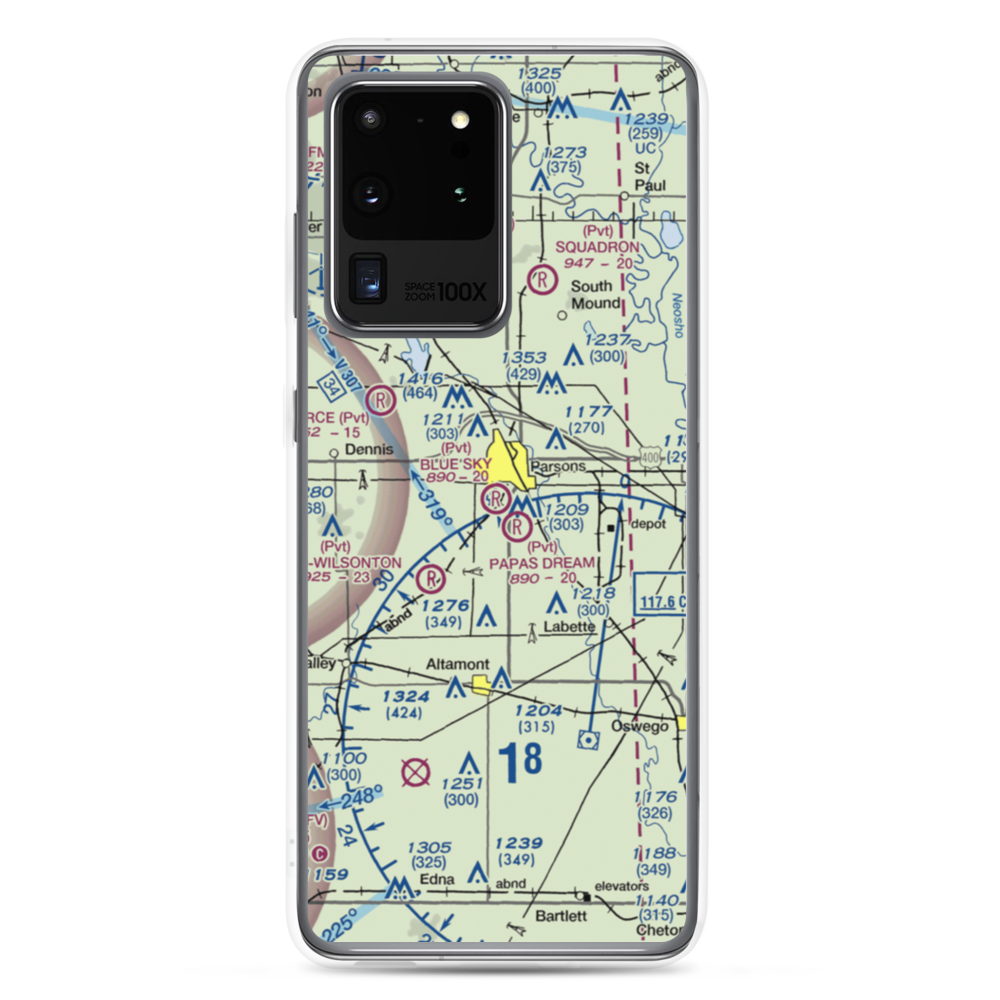 Blue Sky Airport (8KS5) VFR Sectional Samsung Case Samsung Galaxy S20 Ultra model shown