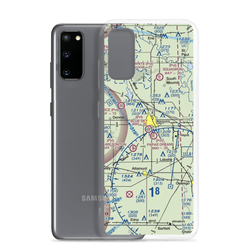 Blue Sky Airport (8KS5) VFR Sectional Samsung Case Samsung Galaxy S20 model shown