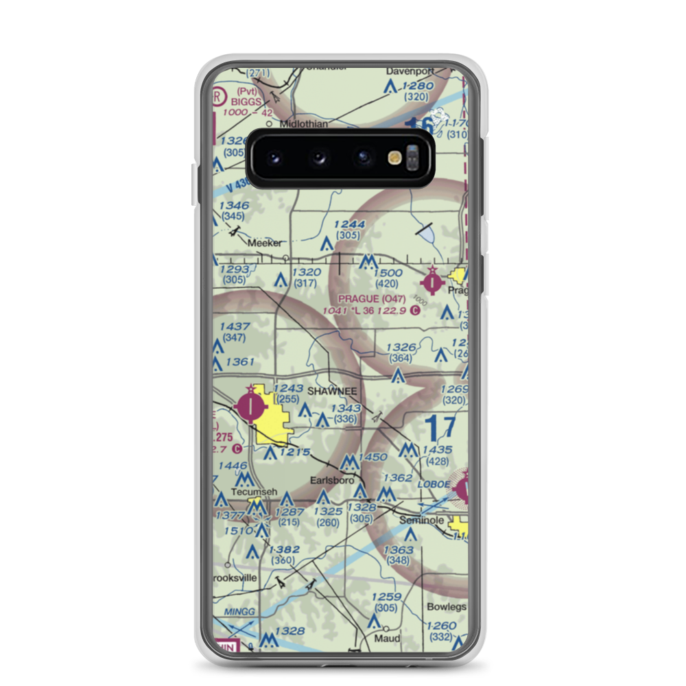 Bluebird Airpark (OK22) VFR Sectional Samsung Case Samsung Galaxy S10 model shown