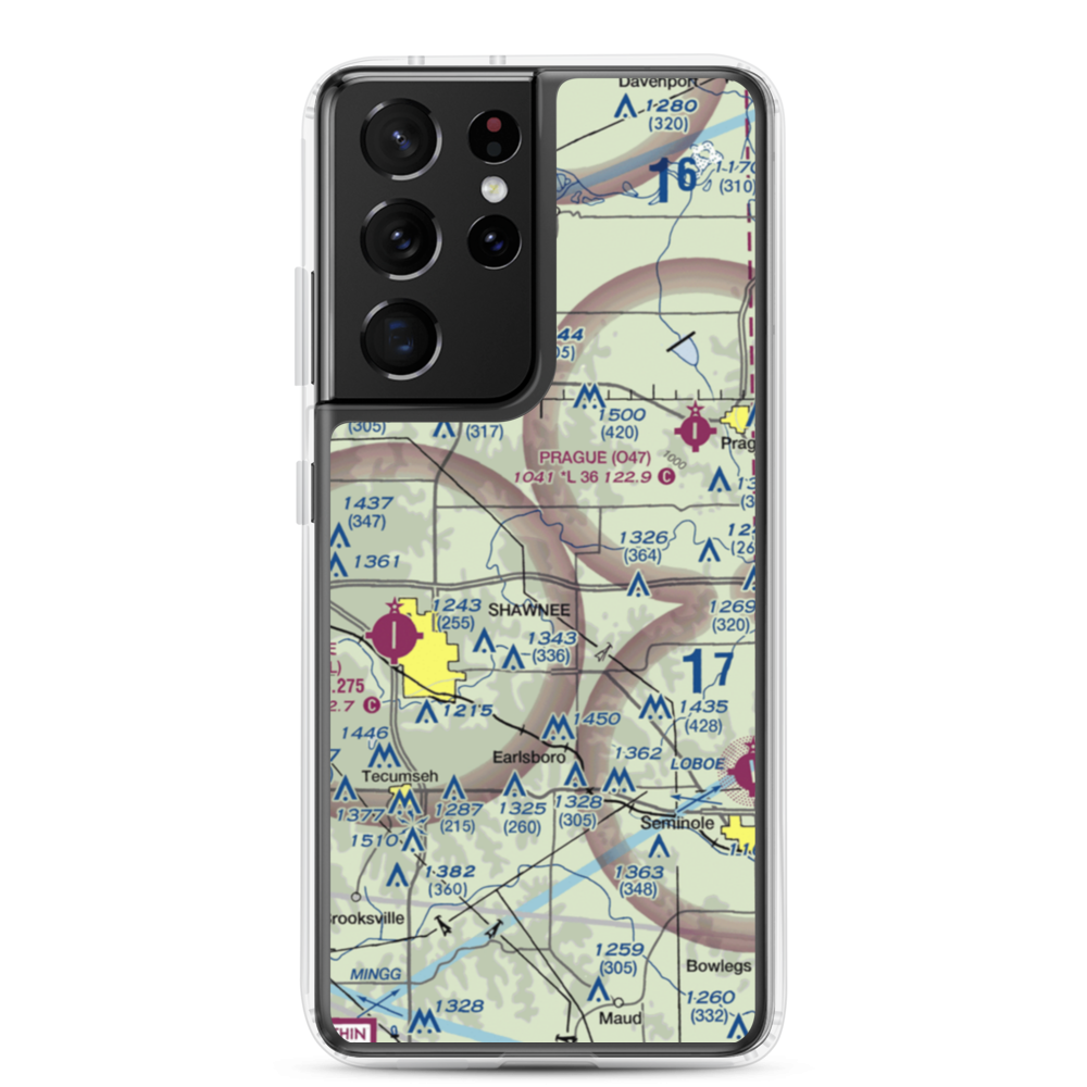 Bluebird Airpark (OK22) VFR Sectional Samsung Case Samsung Galaxy S21 Ultra model shown